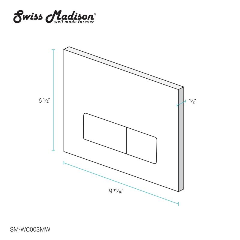 Wall Mount Dual Flush Actuator Plate with Rectangle Push Buttons