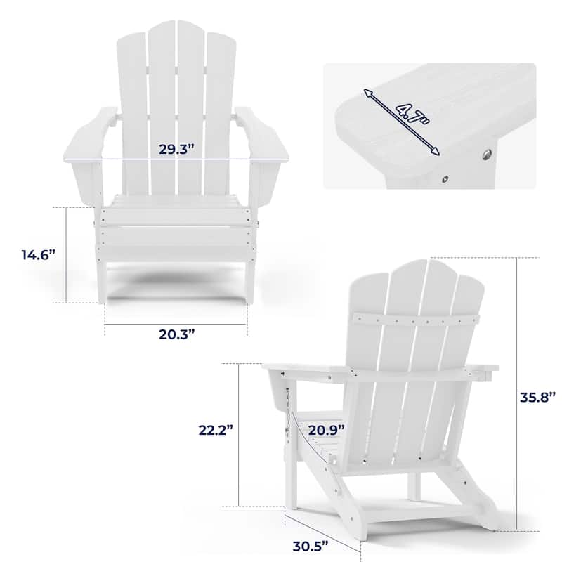 Outdoor HDPE Folding Classic Adirondack Chair All-Weather