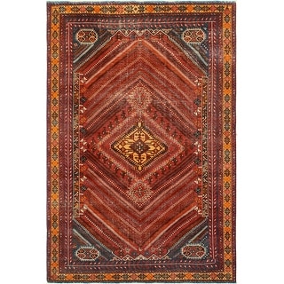 Fine Vintage Distressed Kpodo Red/Gold Rug - 6'7