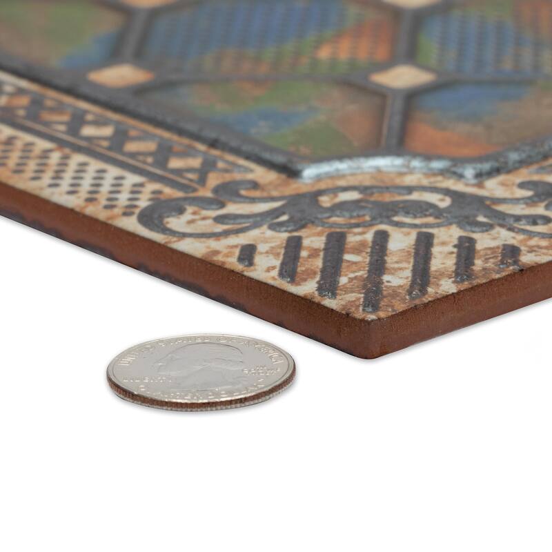 Merola Tile Ritz Anticatto Color 7-7/8" x 7-7/8" Ceramic Wall Tile