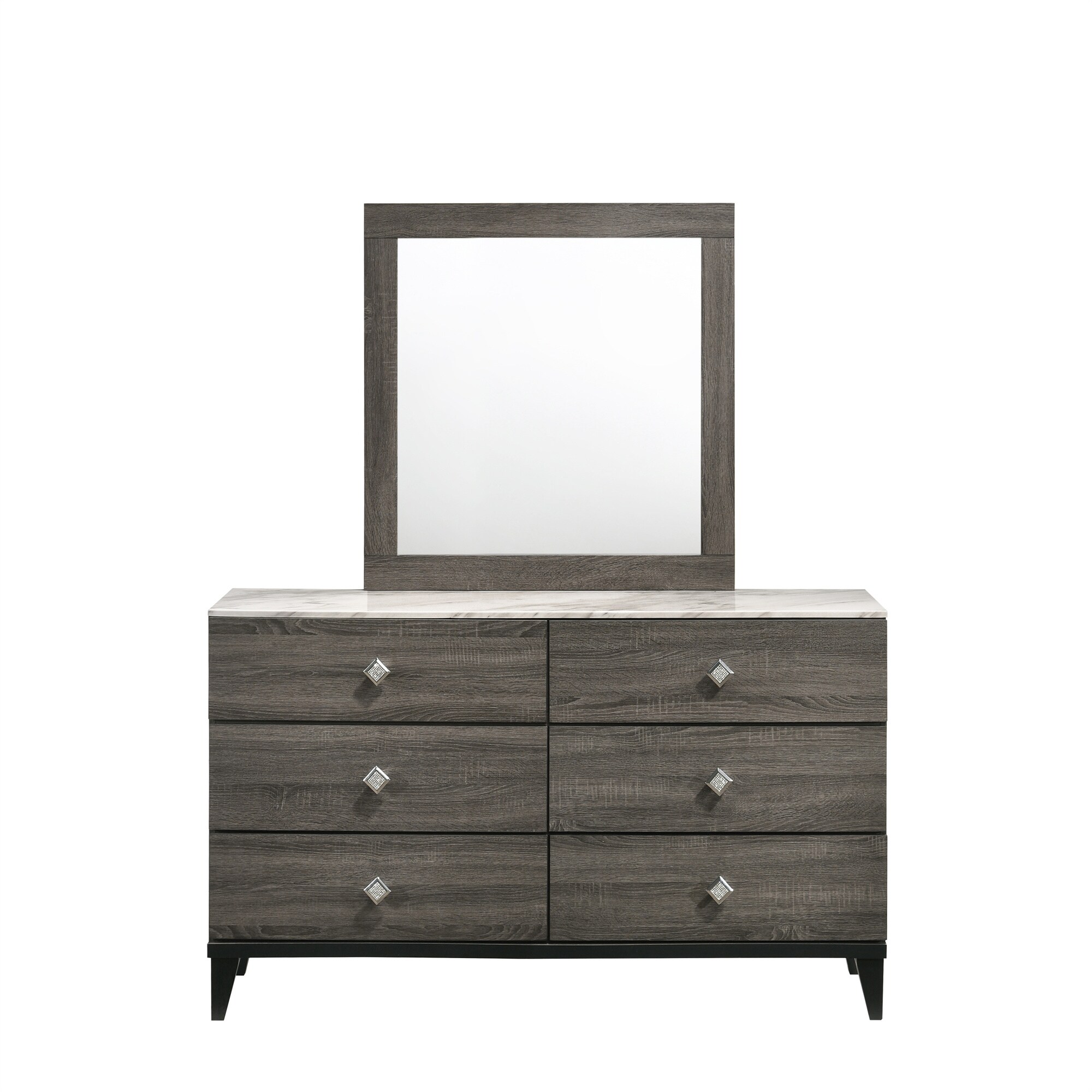 Modern 6 Drawer Dresser in Vintage matt Finish with mirror, Smoke Grey - Bed Bath & Beyond - 35523402 Modern 6 Drawer Dresser in Vintage matt Finish with mirror, Smoke Grey - Bed Bath & Beyond - 35523402