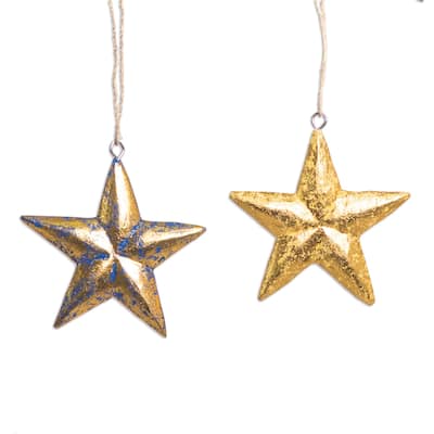 Novica Handmade Seeing Stars Wood Holiday Ornaments (Set Of 4)