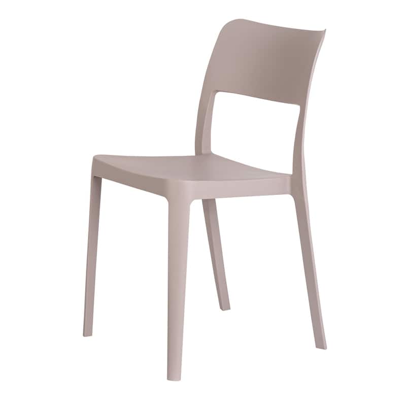 La Vie Resin Stackable All Weather Armless Chair, Set of 2
