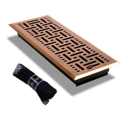 Akicon Check Design 4"x12" Floor Register with Trap Net