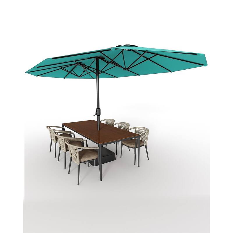Coromose 15ft Large Patio Umbrella with Base, UV Protection, for Sun Safety
