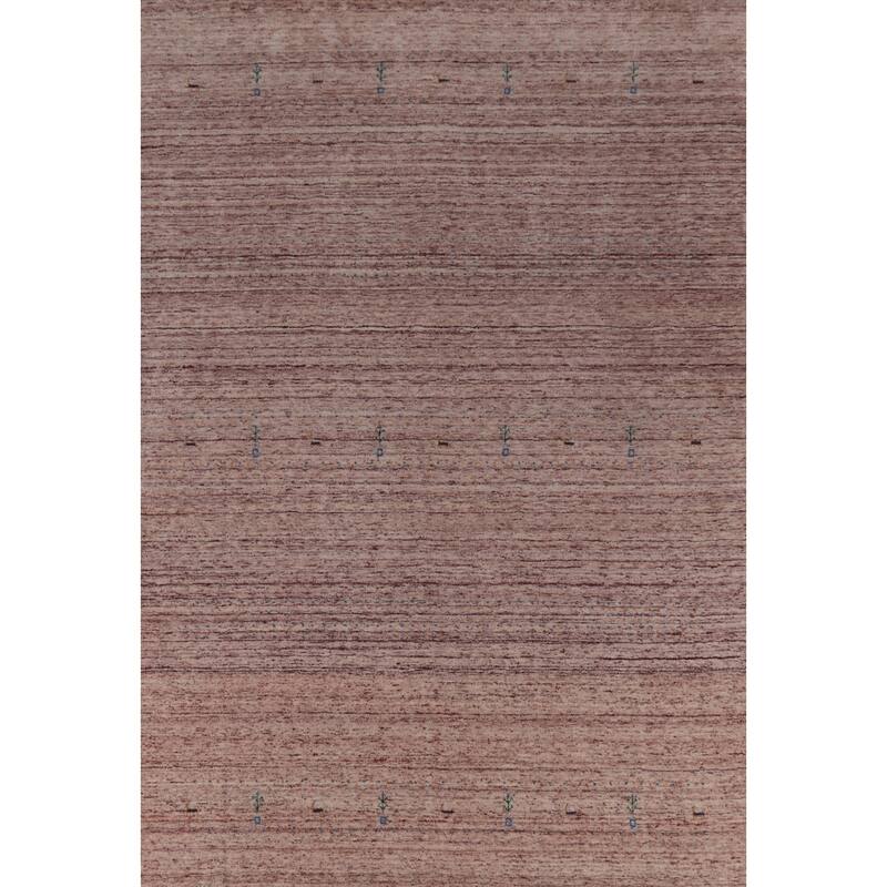 Hand Knotted Oriental 100% Wool Carpet Tribal Animal Pictorial Pink Gabbeh Area Rug - 10' 8'' X 7' 9''