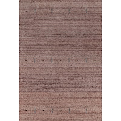 Hand Knotted Oriental 100% Wool Carpet Tribal Animal Pictorial Pink Gabbeh Area Rug - 10' 8'' X 7' 9''
