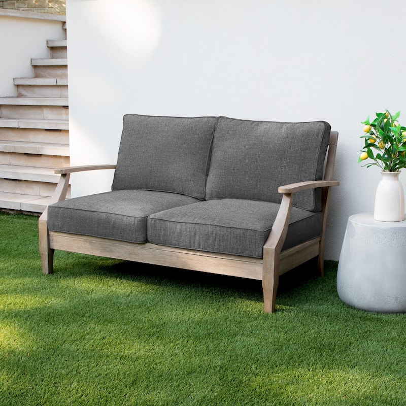 Sorra Home Sunbrella Outdoor Loveseat Cushion Set - 25 in W x 25 in D x 5 in H - Revive Charcoal