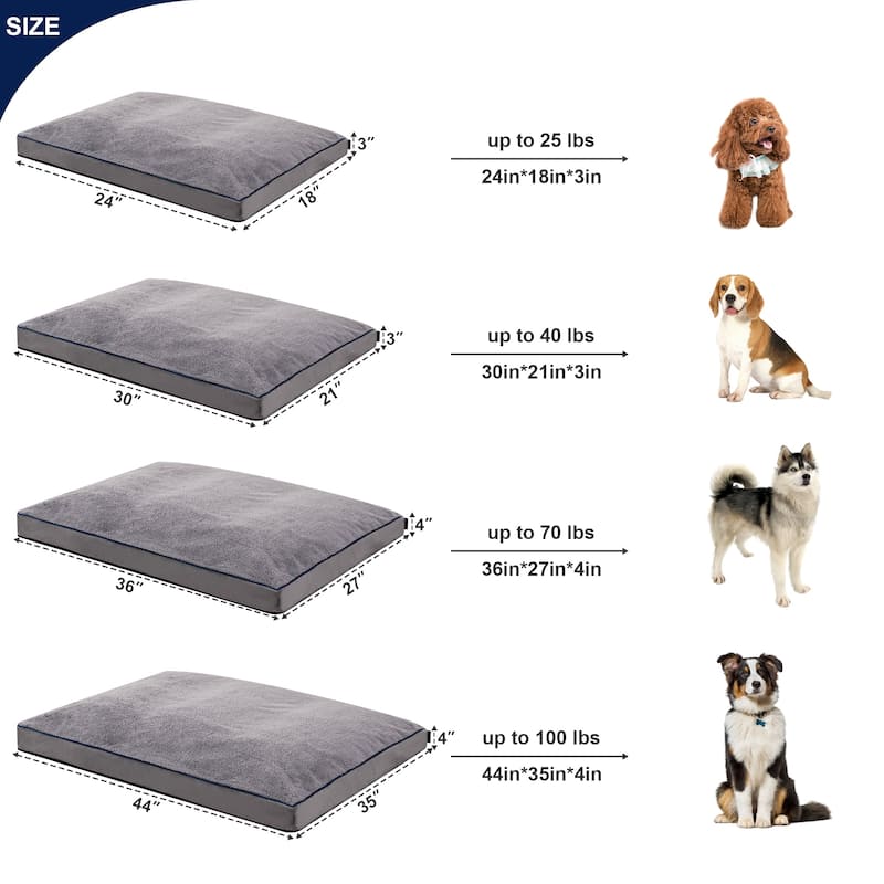 Subrtex Ultra Plush Memory Foam Dog Bed Pet Pillow with Removable Washable Cover