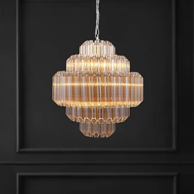 SAFAVIEH Couture Collection Adaline 78" Glass Chandelier - 24" W x 24" D x 78" H