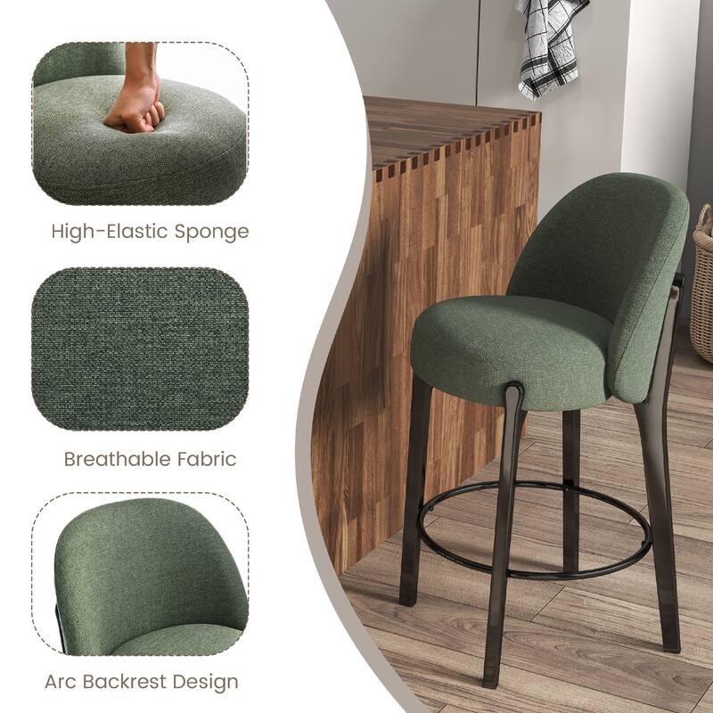 set of 4 Upholstered Counter Height Bar Stools