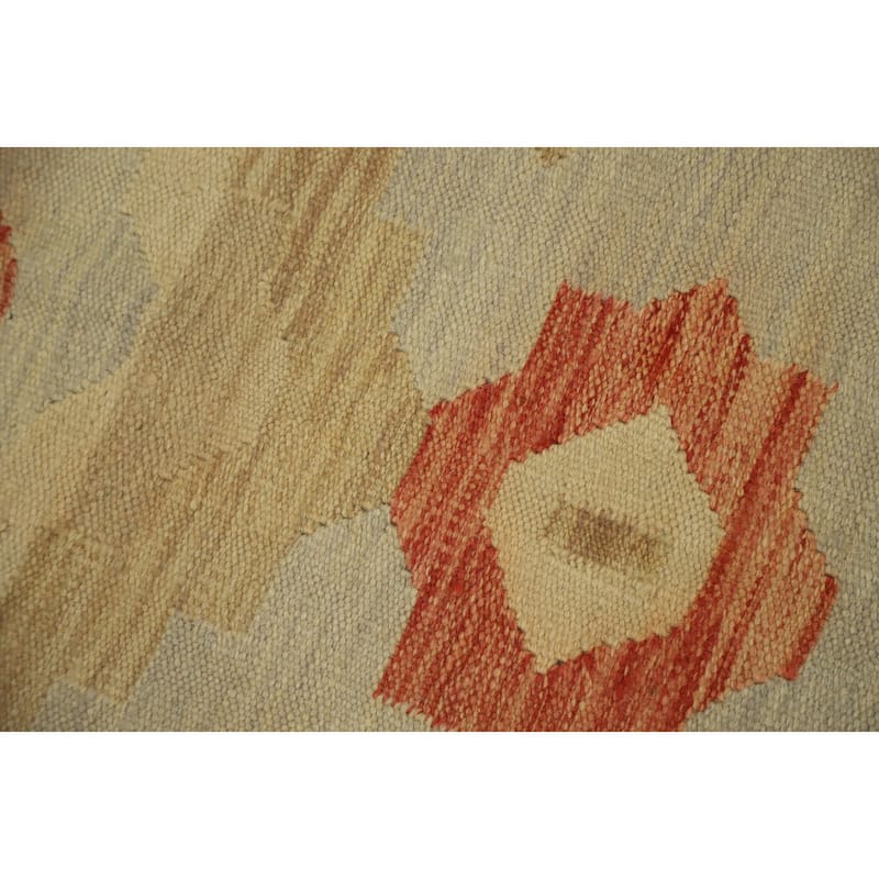 Hand Woven Oriental 100% Wool Carpet Southwestern Tribal Greys & Charcoal Kilim Area Rug - 6' 2'' X 3' 9''