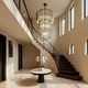 preview thumbnail 8 of 11, Varaluz Park Row 18-Light 3-Tier Chandelier - Matte Black/French Gold