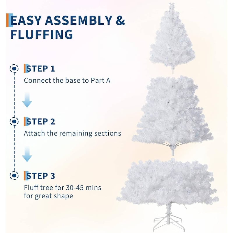 Prelit White Purple Gradient Snow Flocked Christmas Tree, Xmas Tree - N/A