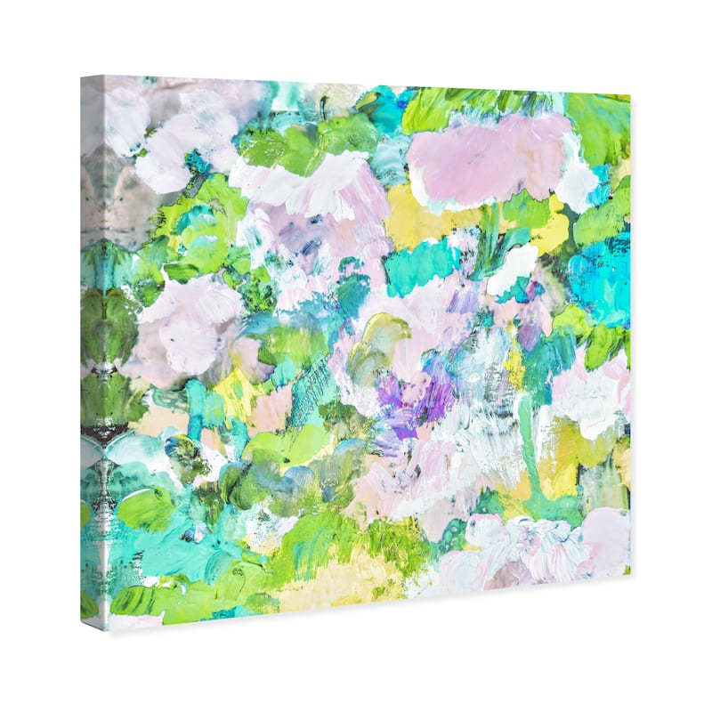 Wynwood Studio Canvas Abstract Endless Summer Garden Green and Cyan Modern & Contemporary Wall Art Canvas Print