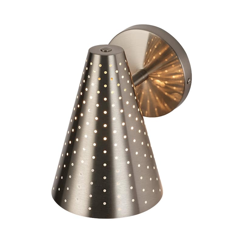 Contemporary Gleaming Single Iron Cone Vanity Bathroom Wall Lamp