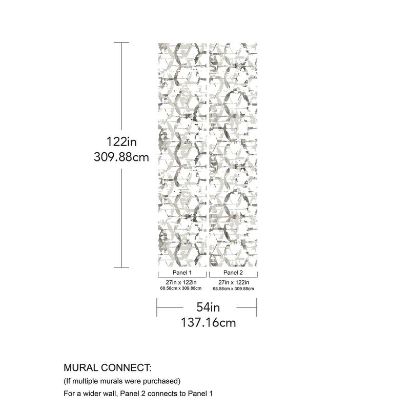 REMIX Walls by Katie Hunt Hex-A-Gone Dove Grey Wall Mural
