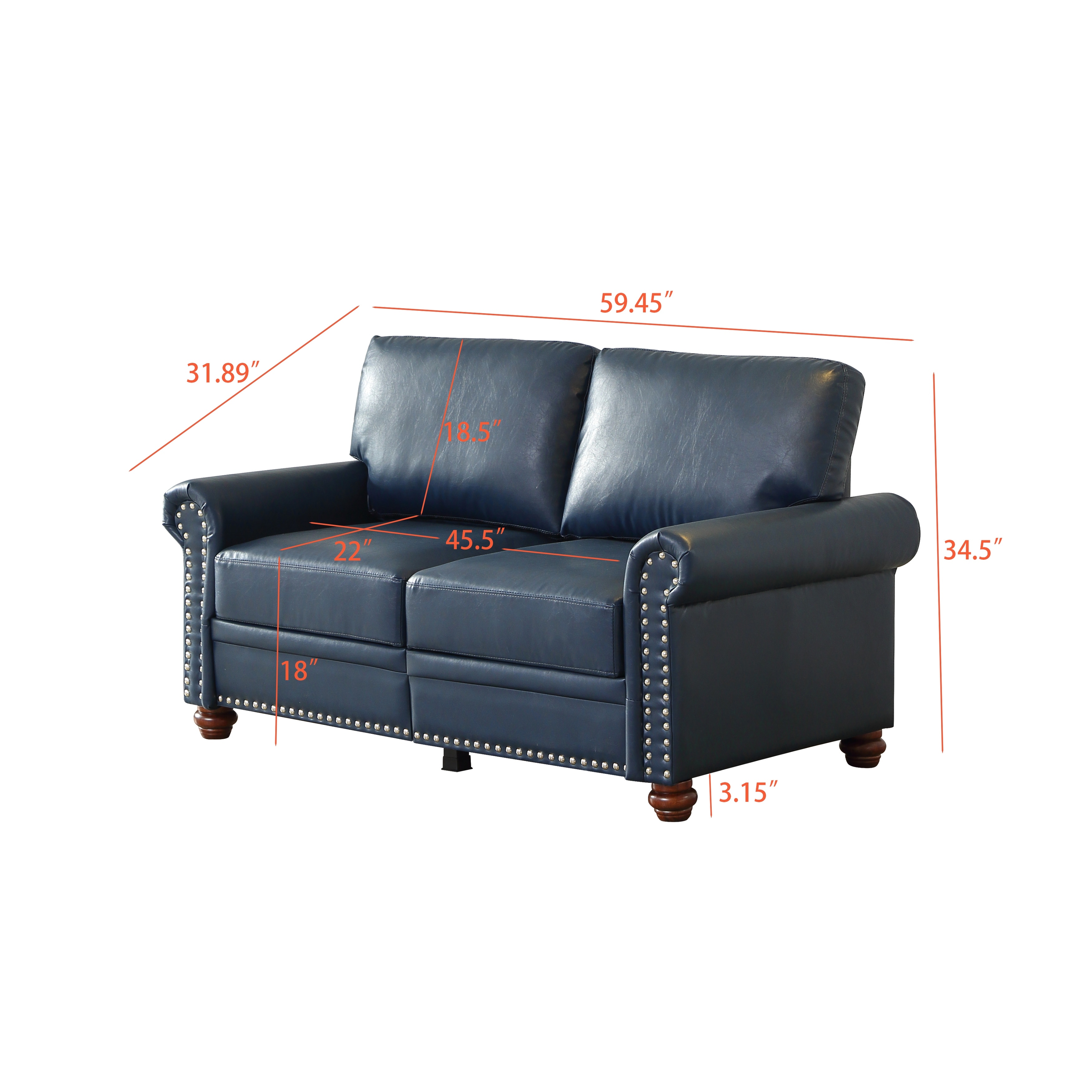 Navy blue deals sleeper loveseat
