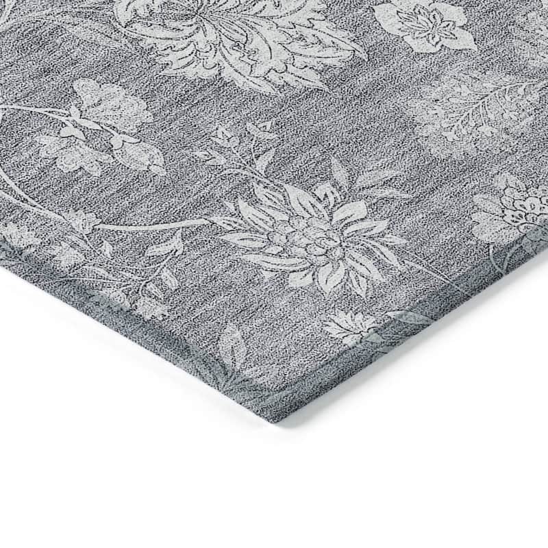 Machine Washable Indoor/ Outdoor Chantille Casual Floral Farmhouse Rug