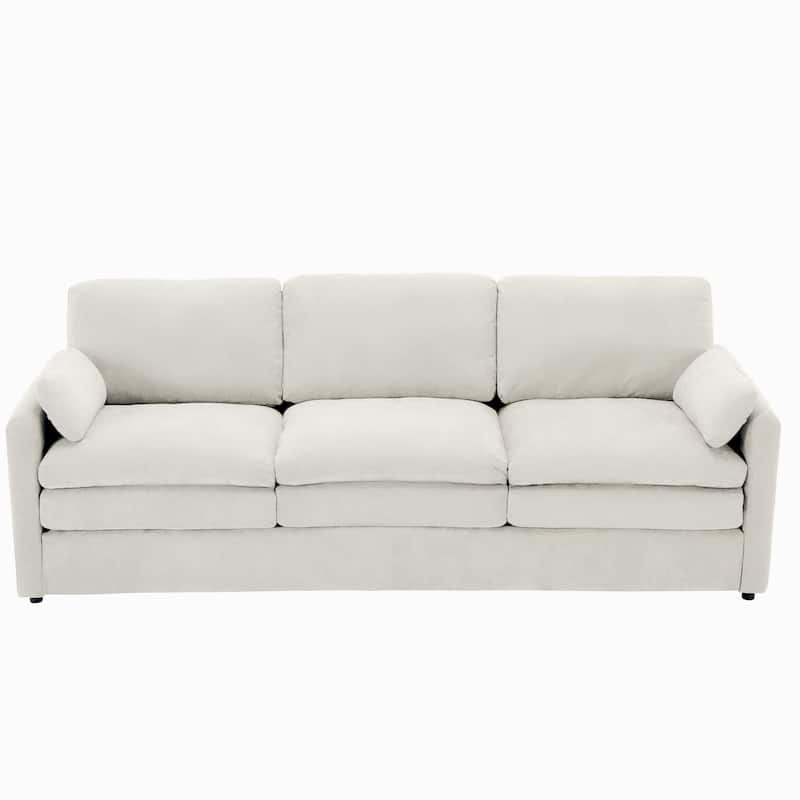 89" Chenille 3-Seater Sofa with Double-Layered Cushions for Living Room