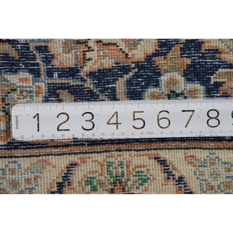 Orange Najafabad Vintage Persian Area Rug Hand-Knotted Wool Carpet - 9'7" x 13'3"