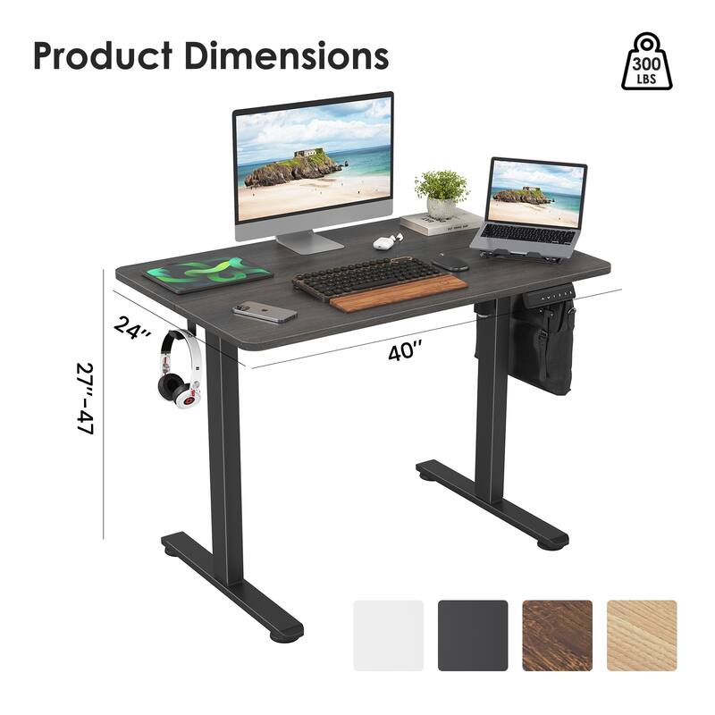 Electric Standing Desk Adjustable Height Sit Stand Home Office Desk with Splice Board
