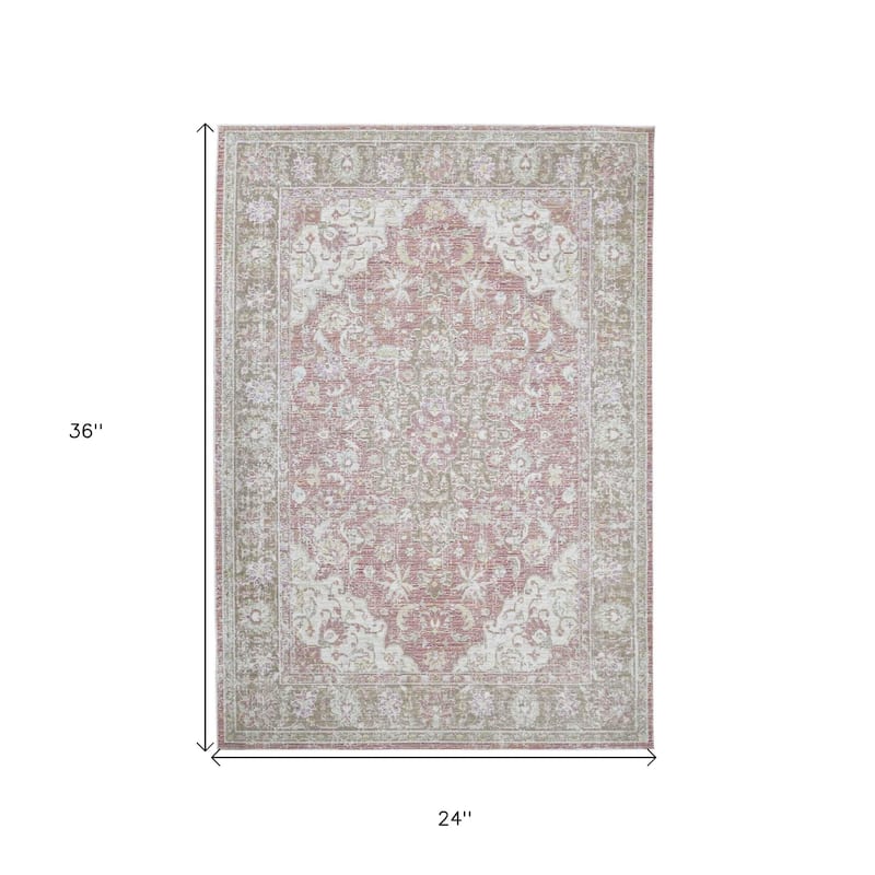 Power Loomed Distressed Area Rug - 2' x 3'