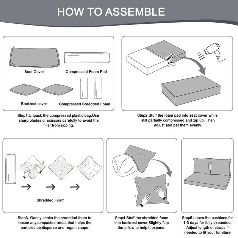 Outdoor Loveseat Cushion Set (Set of 1 Seats,48x24in, 2 Backs,24x18in )