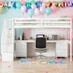 preview thumbnail 2 of 33, Twin Loft Bed with Built-in Desk and Double Storage Drawers, White