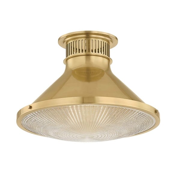 slide 2 of 11, Hudson Valley Lighting MDS2403 Highclere 18" Wide Semi-Flush Ceiling Aged Brass