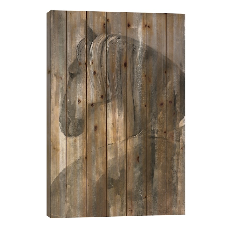 Glance Greige Print On Wood by Albena Hristova - Multi-Color - 40x26x1.5