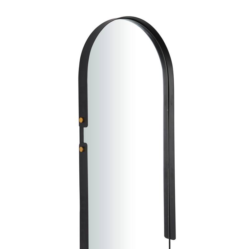 Metal Oval Wall Mirror - Black - CosmoLiving by Cosmopolitan - 2"W x 15"L x 43"H