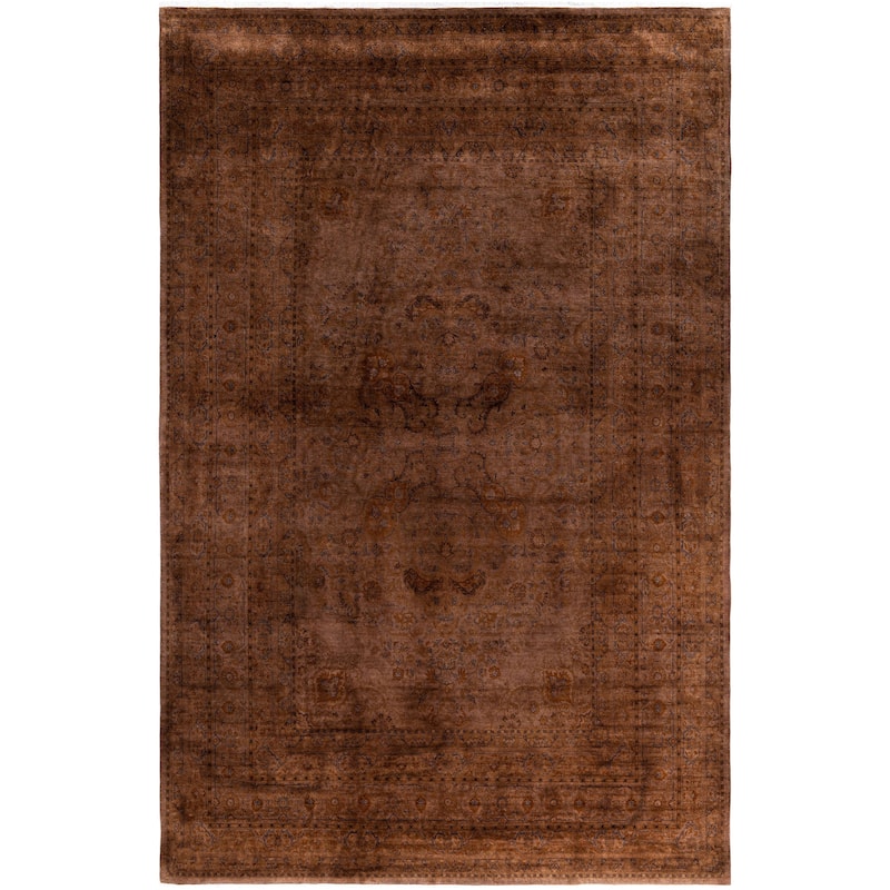 Overdyed One-of-a-Kind Hand-Knotted Area Rug - Brown - 10' 1" x 14' 10"
