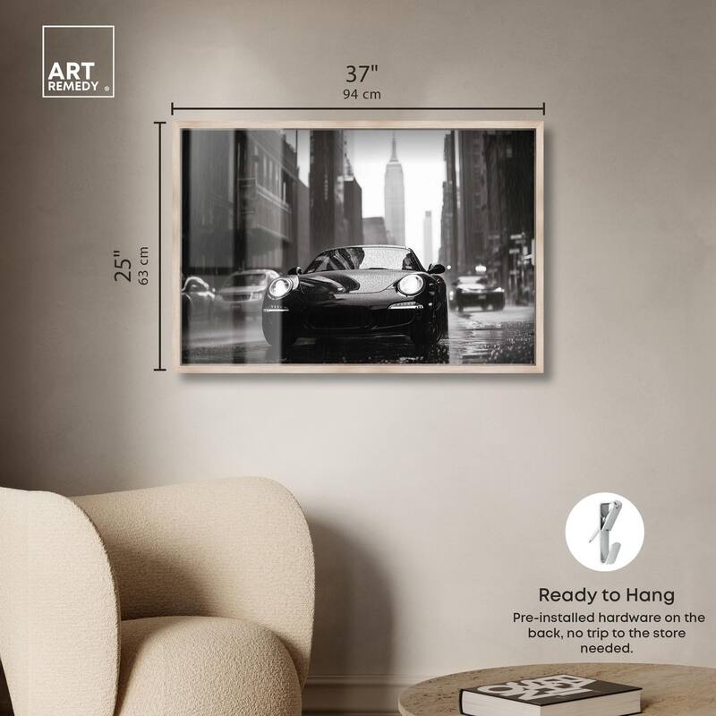 Driving in the Rain NYC Shadowbox by Art Remedy