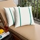 preview thumbnail 10 of 42, Sorra Home Sunbrella Outdoor Double Petite Flange Pillow Set of 2 16 in H x 16 in W x 6 in D - Sunbrella - Canvas Natural/Canvas Teal