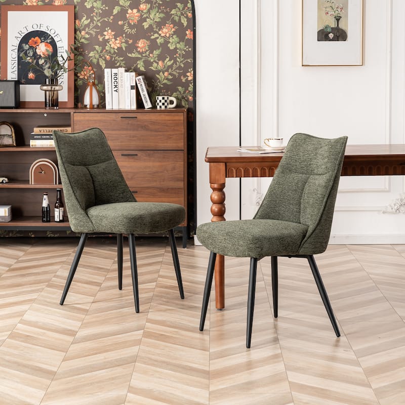 Modern Upholstered Fabric Kitchen & Dining Room Chairs Set of 2