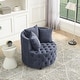 preview thumbnail 18 of 34, Velvet Upholstered Swivel Chair for Living Room, with Button Tufted Design and Movable Wheels, Including 3 Pillows
