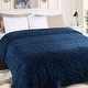 preview thumbnail 27 of 95, Superior Arctic Boho Jacquard Plush Fluffy Fleece Blanket Full/Queen - Navy Blue