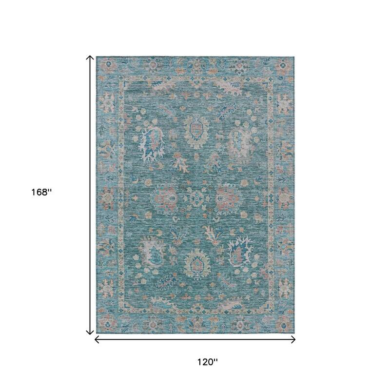 HomeRoots Floral Traditional Rectangle Outdoor Rug