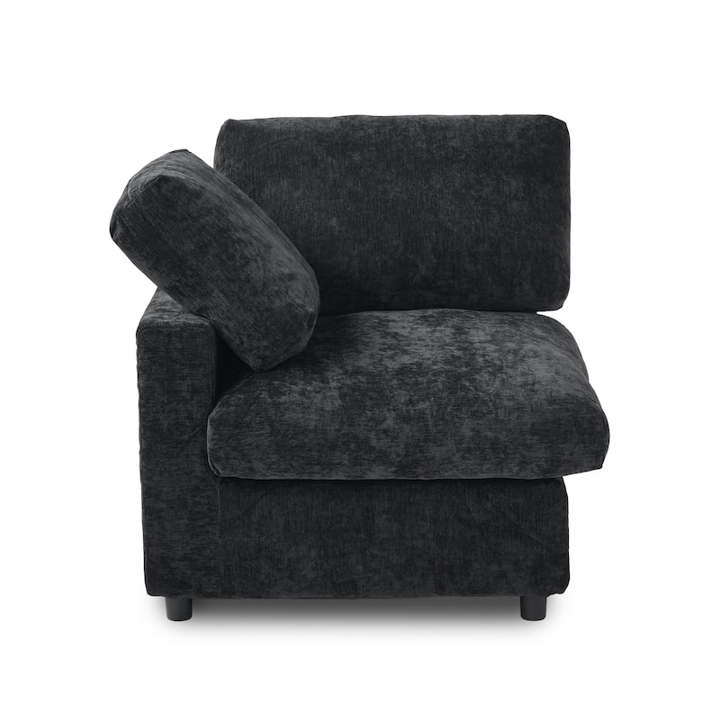 5 Seat L-Shaped Sectional Sofa chenille Fabric Upholstered Couch with Removable Cushions Modern Living Room Furniture