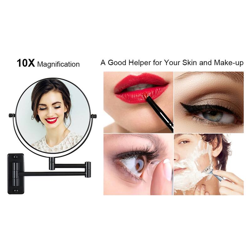 Makeup Mirror 10x Magnification, Double-Sided Swivel Mirror Wall Mount