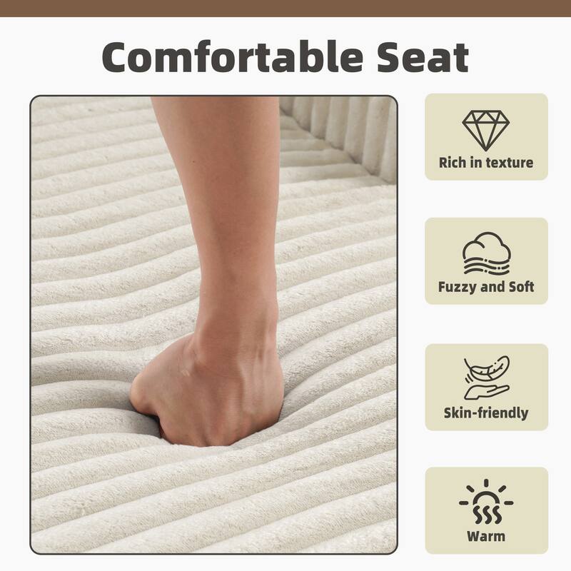 Upholstered Cloud Sectional Couch No Assembly Required L-Shape Chaise with Pillow