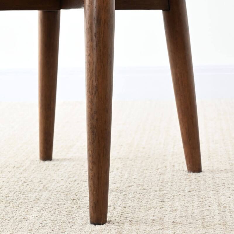 Upholstered Barrel Dining Chair With Walnut Legs (Set of 4)