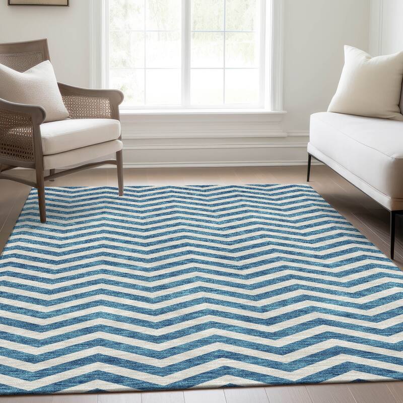 Premium Washable Super Soft Modern Chevron Mayfield Rug