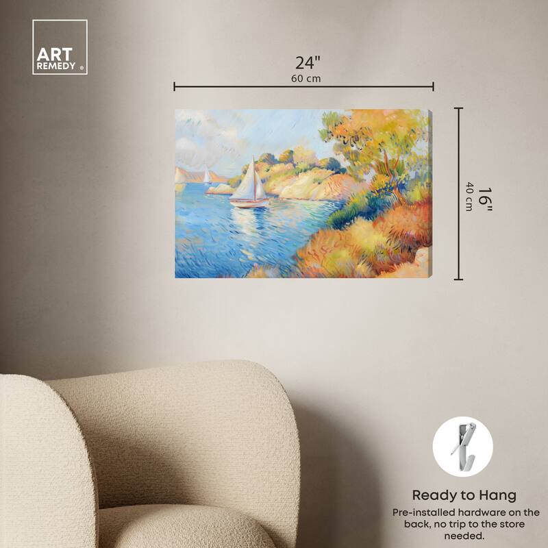 Art Remedy Sail Off In The Morning Gallery Wrapped Impressionism 1 Piece Canvas Wall Art