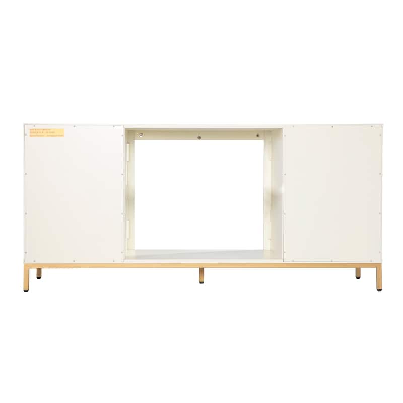 SEI Furniture Marradi Modern Media TV Stand with Storage & Electric Fireplace Insert