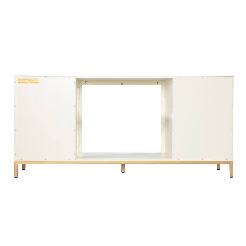 SEI Furniture Marradi Modern Media TV Stand with Storage & Electric Fireplace Insert