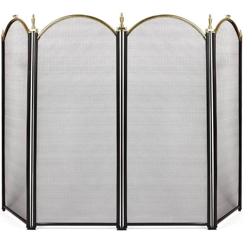 Fretwork Decorative Screen PanDecorative Gold Fireplace Screen 4 Panel