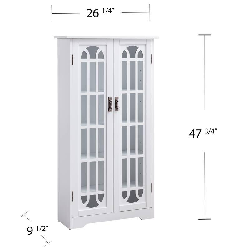 SEI Furniture Cherry Window Pane Media Cabinet