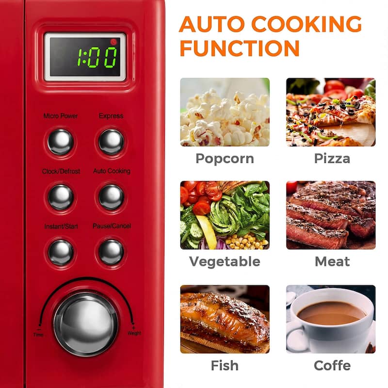 Costway 0.7Cu.ft Retro Countertop Microwave Oven 700W LED Display - See details